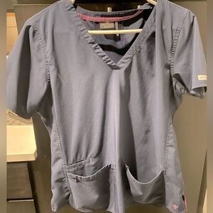 Navy med couture scrub top